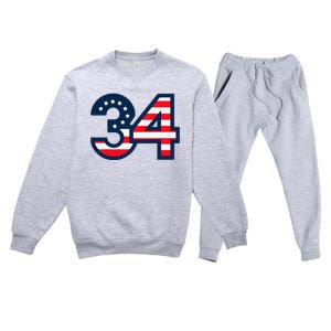 34 Guilty Trial Judge Usa Flag Premium Crewneck Sweatsuit Set