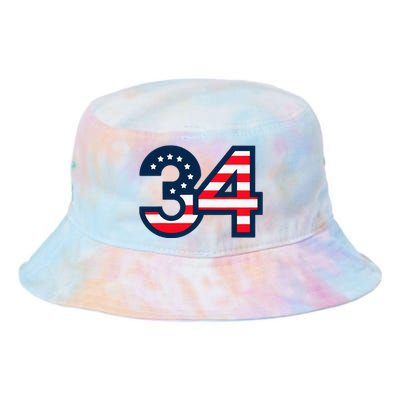 34 Guilty Trial Judge Usa Flag Tie Dye Newport Bucket Hat