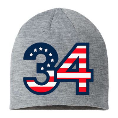 34 Guilty Trial Judge Usa Flag Sustainable Beanie