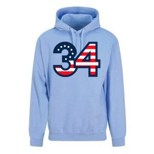 34 Guilty Trial Judge Usa Flag Unisex Surf Hoodie