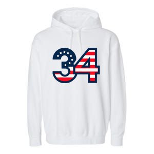 34 Guilty Trial Judge Usa Flag Garment-Dyed Fleece Hoodie