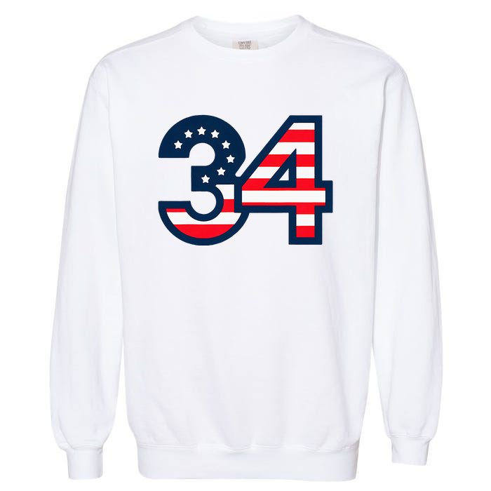 34 Guilty Trial Judge Usa Flag Garment-Dyed Sweatshirt