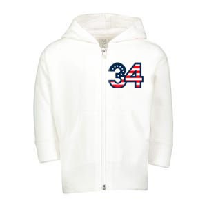 34 Guilty Trial Judge Usa Flag Toddler Zip Fleece Hoodie