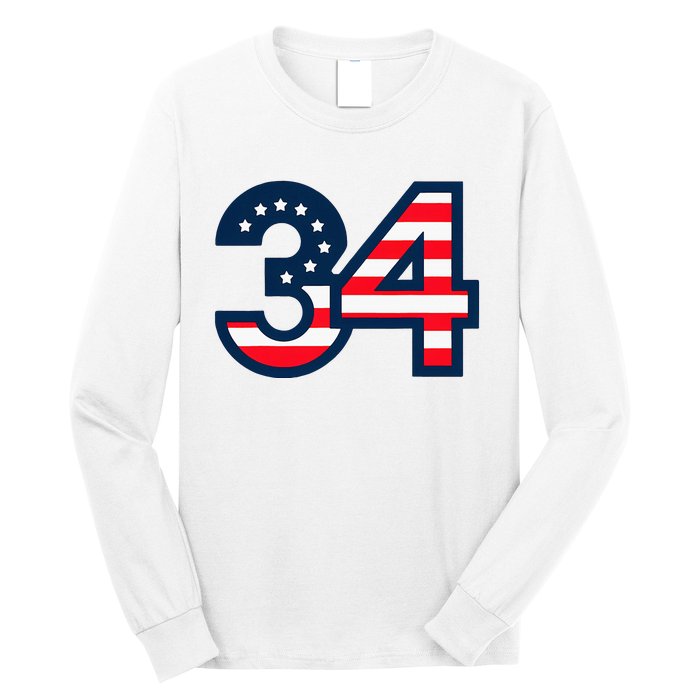 34 Guilty Trial Judge Usa Flag Long Sleeve Shirt