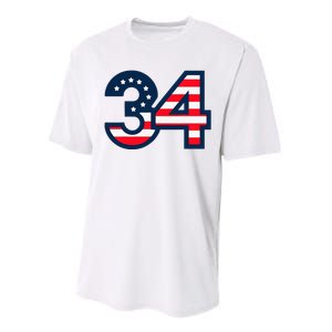 34 Guilty Trial Judge Usa Flag Performance Sprint T-Shirt