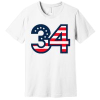 34 Guilty Trial Judge Usa Flag Premium T-Shirt