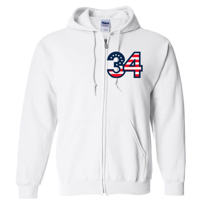 34 Guilty Trial Judge Usa Flag Full Zip Hoodie