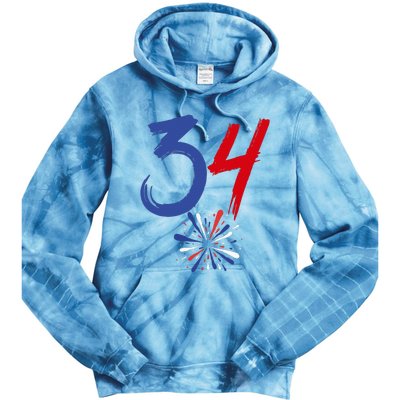 34 Guilty Trial Judge Usa Flag 4th Of July Tie Dye Hoodie