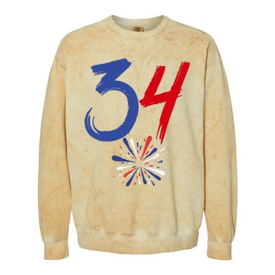 34 Guilty Trial Judge Usa Flag 4th Of July Colorblast Crewneck Sweatshirt