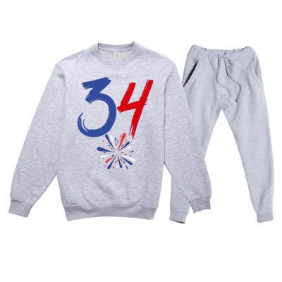 34 Guilty Trial Judge Usa Flag 4th Of July Premium Crewneck Sweatsuit Set