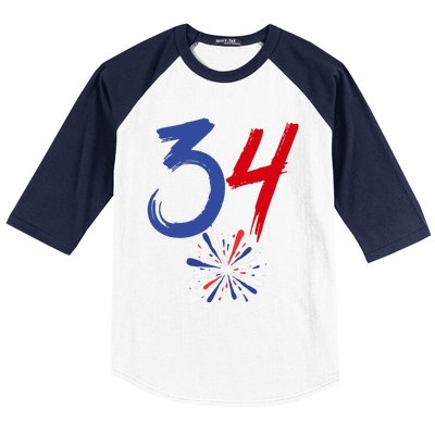 34 Guilty Trial Judge Usa Flag 4th Of July Baseball Sleeve Shirt