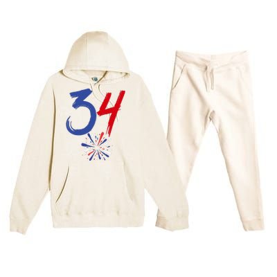 34 Guilty Trial Judge Usa Flag 4th Of July Premium Hooded Sweatsuit Set