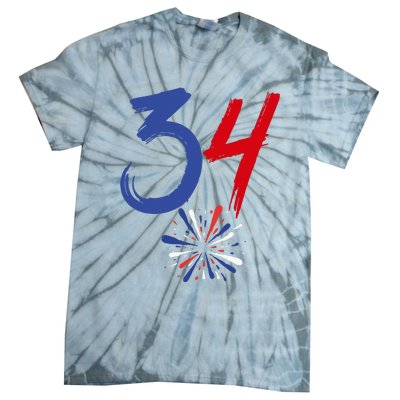 34 Guilty Trial Judge Usa Flag 4th Of July Tie-Dye T-Shirt