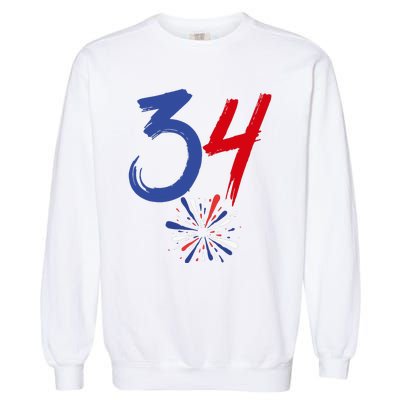 34 Guilty Trial Judge Usa Flag 4th Of July Garment-Dyed Sweatshirt