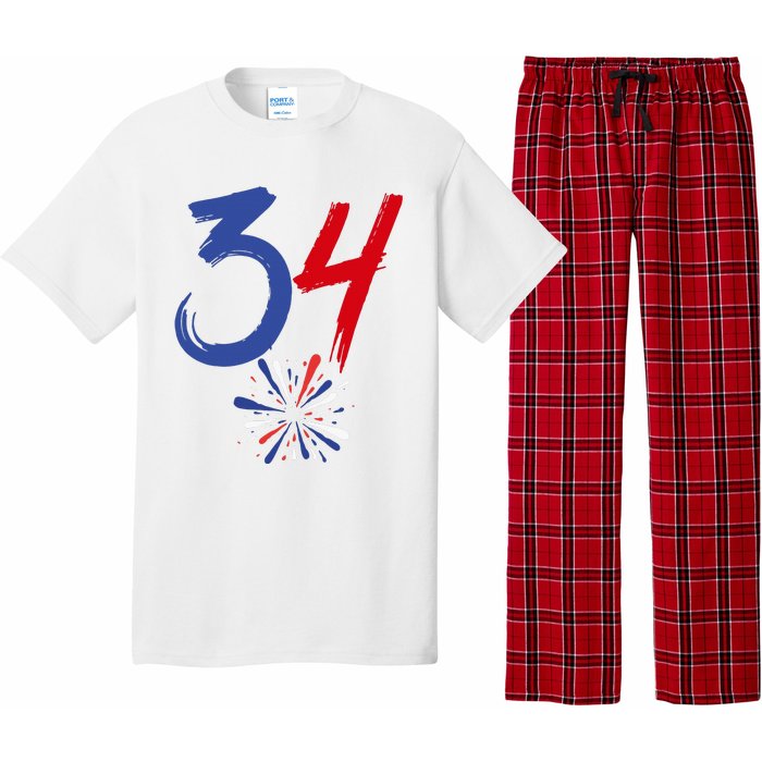 34 Guilty Trial Judge Usa Flag 4th Of July Pajama Set