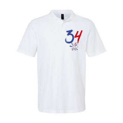 34 Guilty Trial Judge Usa Flag 4th Of July Softstyle Adult Sport Polo