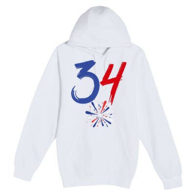 34 Guilty Trial Judge Usa Flag 4th Of July Premium Pullover Hoodie