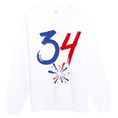 34 Guilty Trial Judge Usa Flag 4th Of July Premium Crewneck Sweatshirt