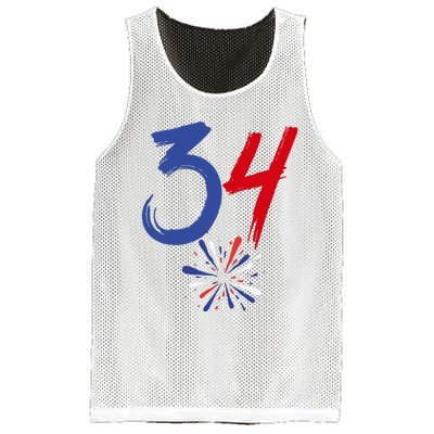 34 Guilty Trial Judge Usa Flag 4th Of July Mesh Reversible Basketball Jersey Tank