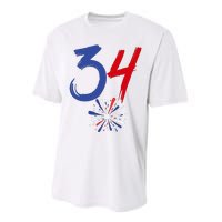 34 Guilty Trial Judge Usa Flag 4th Of July Performance Sprint T-Shirt