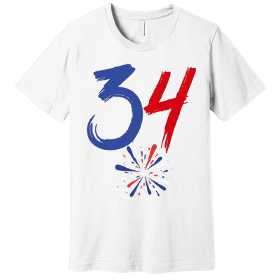 34 Guilty Trial Judge Usa Flag 4th Of July Premium T-Shirt