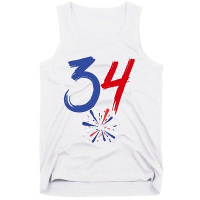 34 Guilty Trial Judge Usa Flag 4th Of July Tank Top