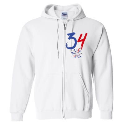 34 Guilty Trial Judge Usa Flag 4th Of July Full Zip Hoodie