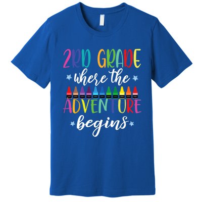 3Rd Grade Teacher Adventure Begins First Day Teachers Gift Premium T-Shirt