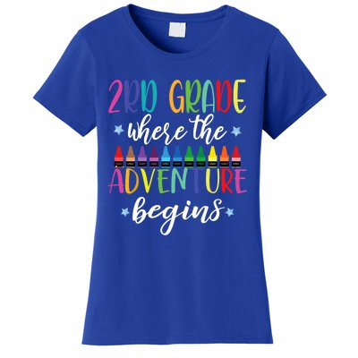 3Rd Grade Teacher Adventure Begins First Day Teachers Gift Women's T-Shirt