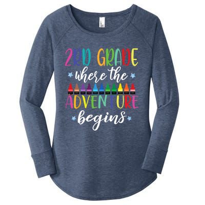 3Rd Grade Teacher Adventure Begins First Day Teachers Gift Women's Perfect Tri Tunic Long Sleeve Shirt