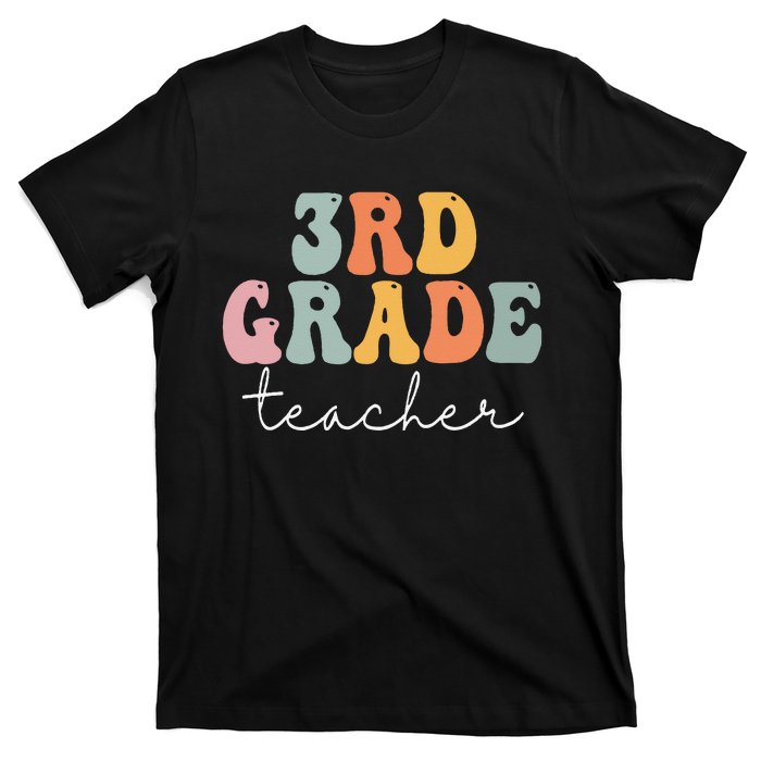 3rd Grade Teacher Retro Groovy Vintage First Day Of School T-Shirt