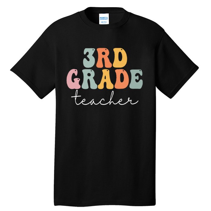 3rd Grade Teacher Retro Groovy Vintage First Day Of School Tall T-Shirt