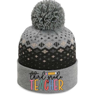 3Rd Grade Teacher Boho Third Grade Teachers Gift The Baniff Cuffed Pom Beanie