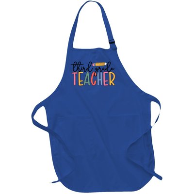 3Rd Grade Teacher Boho Third Grade Teachers Gift Full-Length Apron With Pockets