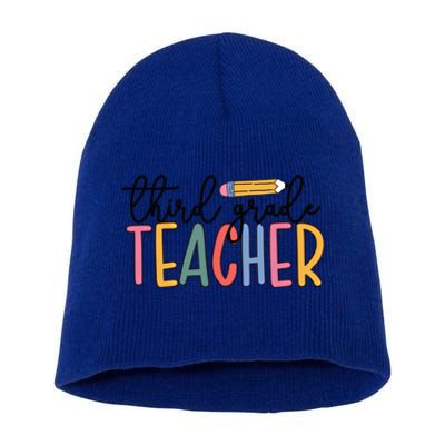 3Rd Grade Teacher Boho Third Grade Teachers Gift Short Acrylic Beanie