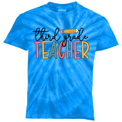 3Rd Grade Teacher Boho Third Grade Teachers Gift Kids Tie-Dye T-Shirt