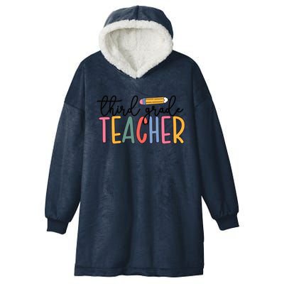 3Rd Grade Teacher Boho Third Grade Teachers Gift Hooded Wearable Blanket