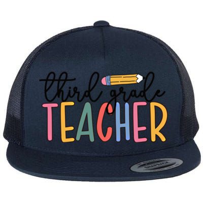 3Rd Grade Teacher Boho Third Grade Teachers Gift Flat Bill Trucker Hat