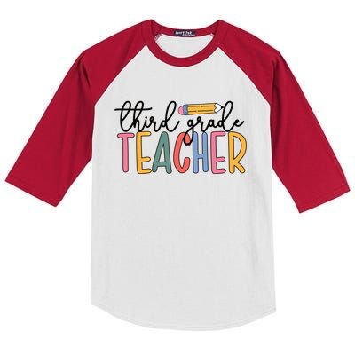 3Rd Grade Teacher Boho Third Grade Teachers Gift Kids Colorblock Raglan Jersey