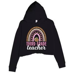 3Rd Grade Teacher Rainbow Third Grade Teacher Great Gift Crop Fleece Hoodie