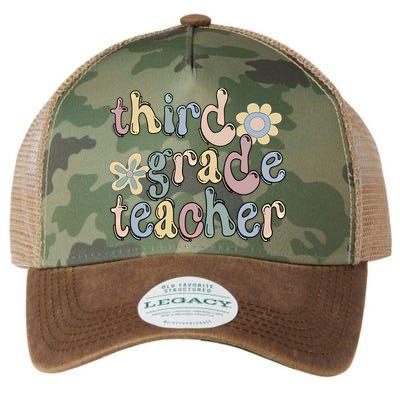 3Rd Grade Teacher Third Grade Teacher Groovy Gift Legacy Tie Dye Trucker Hat