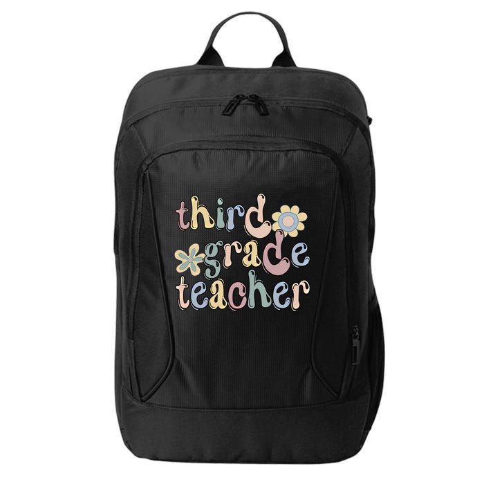 3Rd Grade Teacher Third Grade Teacher Groovy Gift City Backpack