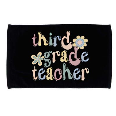 3Rd Grade Teacher Third Grade Teacher Groovy Gift Microfiber Hand Towel