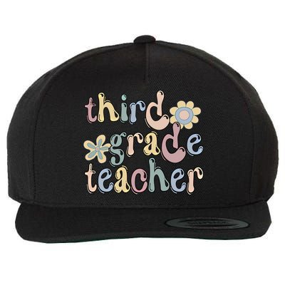 3Rd Grade Teacher Third Grade Teacher Groovy Gift Wool Snapback Cap