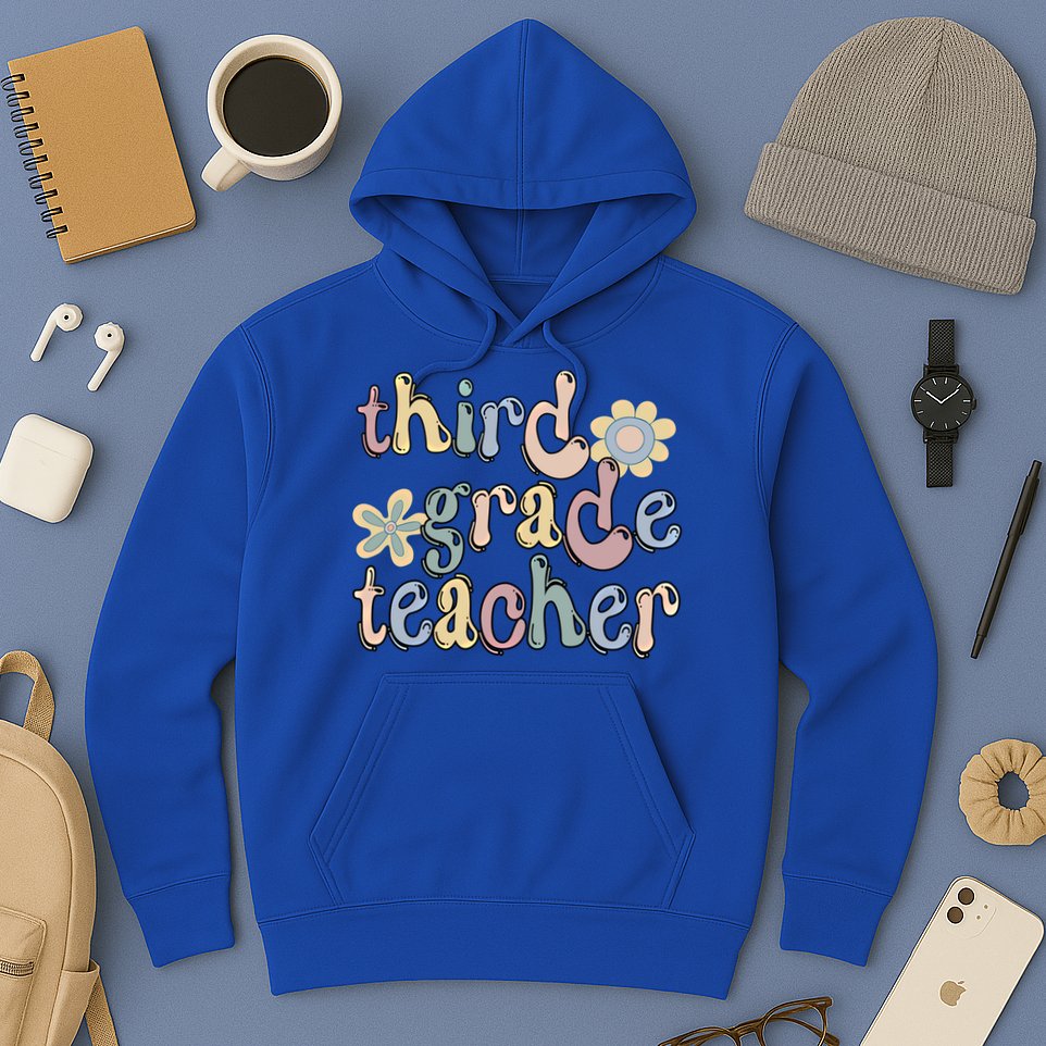 3Rd Grade Teacher Third Grade Teacher Groovy Gift Hoodie