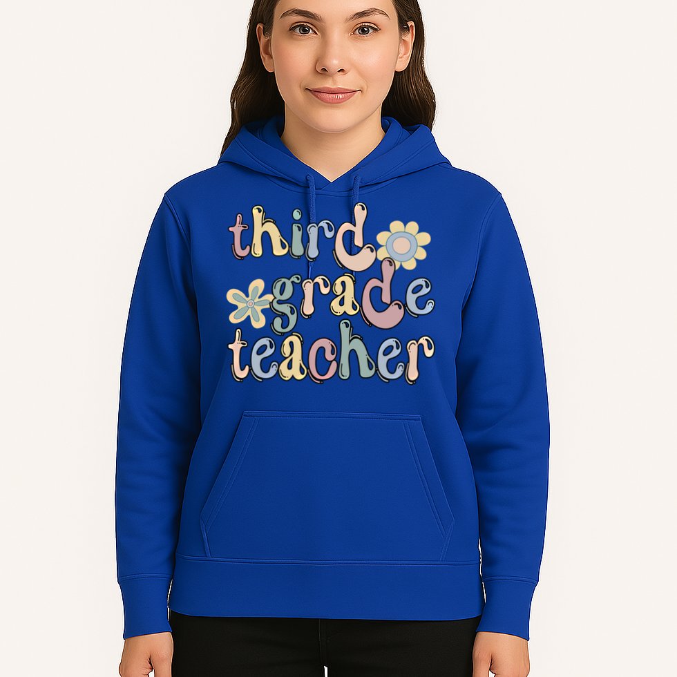 3Rd Grade Teacher Third Grade Teacher Groovy Gift Hoodie