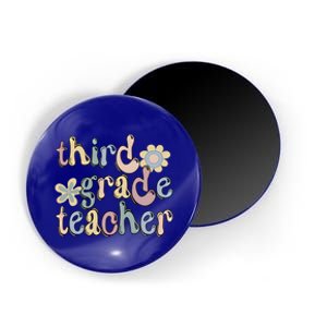 3Rd Grade Teacher Third Grade Teacher Groovy Gift Magnet