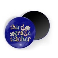 3Rd Grade Teacher Third Grade Teacher Groovy Gift Magnet