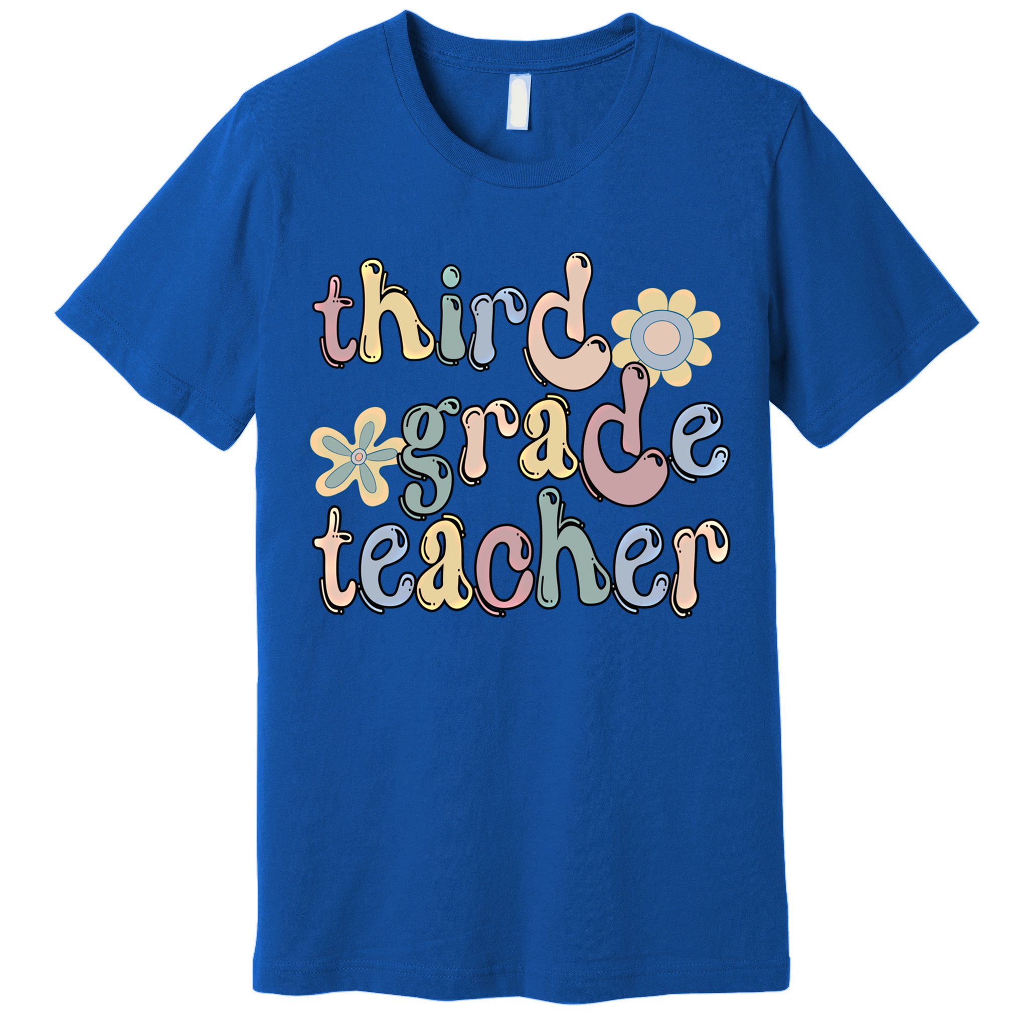 3Rd Grade Teacher Third Grade Teacher Groovy Gift Premium T-Shirt