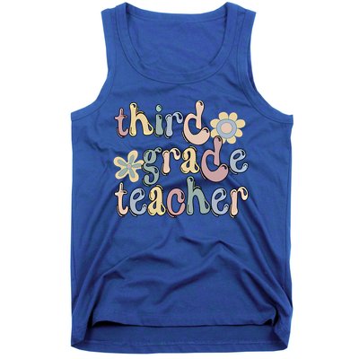 3Rd Grade Teacher Third Grade Teacher Groovy Gift Tank Top
